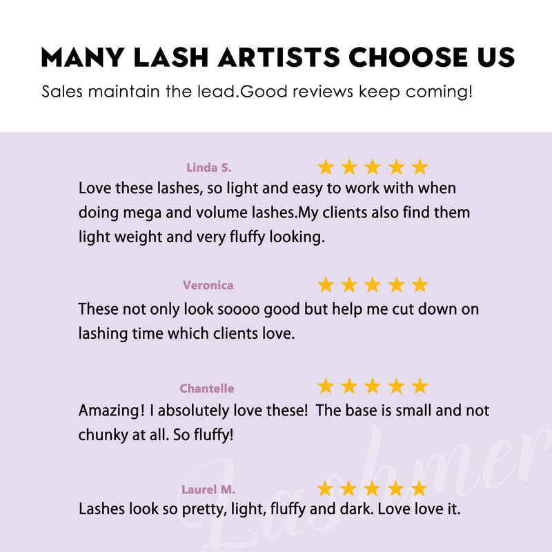 Lashmer Premade Fans Starter Bundle — 7x Mixed Trays