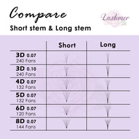 New Promade Fans Pointy System Narrow Fans | Lashmer | C, D Curl--6D - 16 Lines - 320 Fans