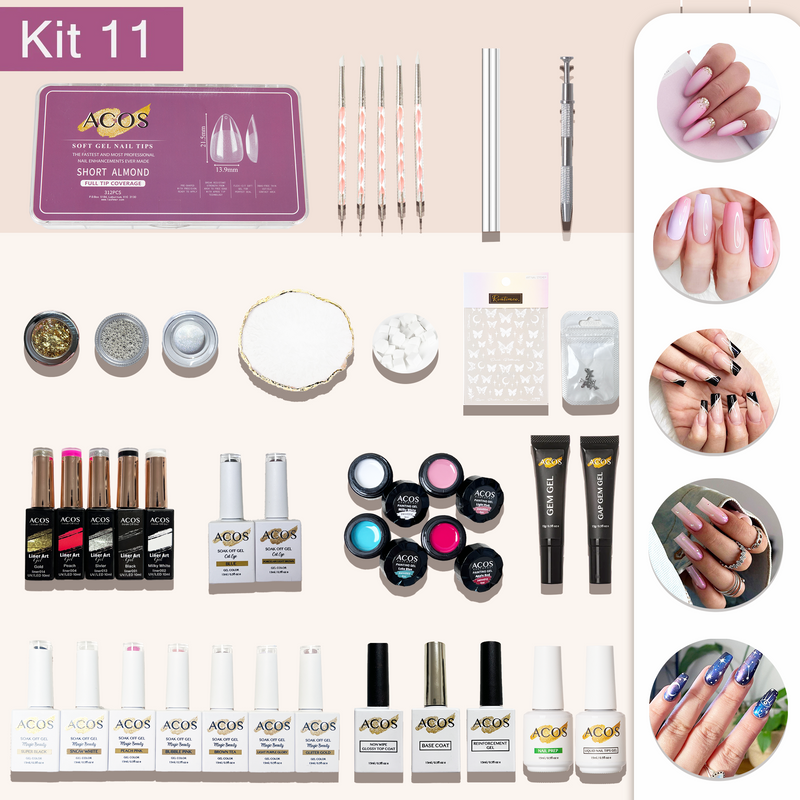 ACOS Soft Gel Press On Nail Kit (Full Nail Art Kit #002) - Lashmer