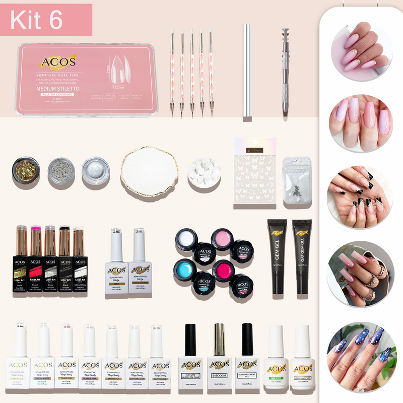 ACOS Soft Gel Press On Nail Kit (Full Nail Art Kit #002) - Lashmer