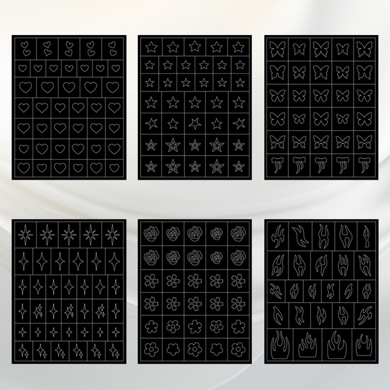 ACOS Nail Art Stickers -- Black & White - Lashmer