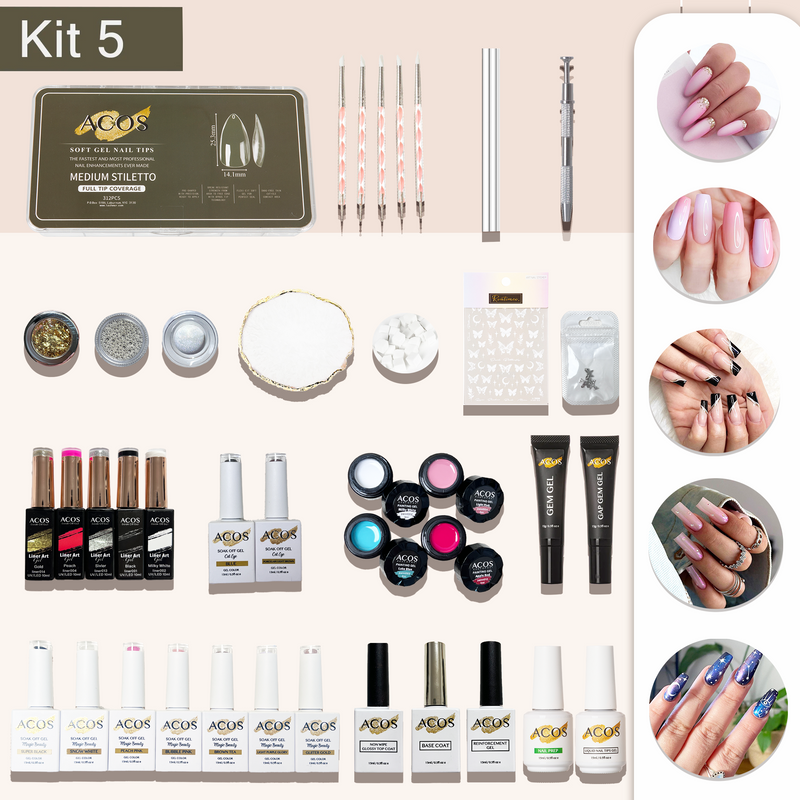 ACOS Soft Gel Press On Nail Kit (Full Nail Art Kit #002) - Lashmer