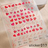 ACOS Nail Art Stickers -- Hearts #001